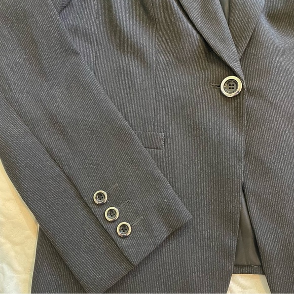 NWT John Meyer Collection Black Women's Blazer Size 8 One Button Black Striped - Picture 4 of 11